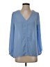 J.Crew Factory Store 100% Polyester Blue Long Sleeve Blouse Size XS - photo 1