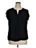 Liz Claiborne 100% Polyester Black Short Sleeve Blouse Size XL - photo 1