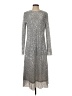 STINE GOYA 100% Polyester Metallic Silver Casual Dress Size XS - photo 1