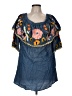 Boston Proper Blue Short Sleeve Blouse Size M - photo 1