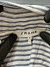 FRAME 100% Linen Stripes Blue Long Sleeve Blouse Size M - photo 7