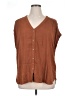 Orvis 100% Rayon Brown Short Sleeve Blouse Size XL - photo 1