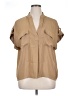 Banana Republic 100% Polyester Tan Short Sleeve Blouse Size XL - photo 1