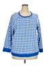 Draper James 100% Cotton Checkered-gingham Blue Pullover Sweater Size 2X - photo 1