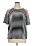 Unbranded Stripes Gray Short Sleeve T-Shirt Size XL - photo 1