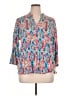 Ruby Rd. Aztec Or Tribal Print Blue 3/4 Sleeve T-Shirt Size 1X - photo 1