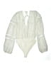 Blue Blush 100% Polyester Ivory Long Sleeve Blouse Size L - photo 1