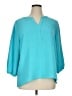 Chico's 100% Polyester Teal 3/4 Sleeve Blouse Size XL (3) - photo 1