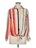 Investments 100% Polyester Color Block Green Long Sleeve Blouse Size M (petite) - photo 1