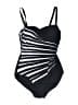 Venus Stripes Black One Piece Swimsuit Size 14 - photo 1