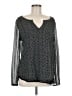 Lucky Brand 100% Polyester Black Long Sleeve Blouse Size L - photo 1
