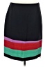 Carlisle Color Block Black Casual Skirt Size 8 - photo 1