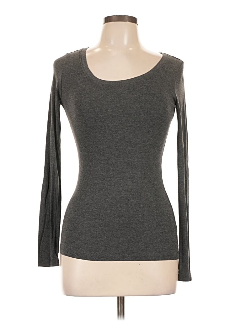 Pre-owned Cynthia Rowley 3/4 Sleeve T-shirt In Gray