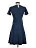 Ann Taylor Solid Blue Casual Dress Size 00 - photo 2