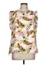Kaari Blue 100% Polyester Ivory Sleeveless Blouse Size L - photo 1