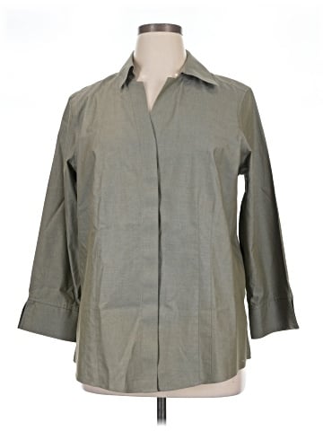 Foxcroft 3/4 Sleeve Button-Down Shirt (view 1)