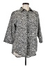 Chico's Animal Print Silver 3/4 Sleeve Button-Down Shirt Size Lg (2) - photo 1