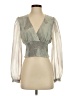 Wilfred 100% Polyester Silver Green Long Sleeve Blouse Size S - photo 1