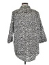 Chico's Animal Print Silver 3/4 Sleeve Button-Down Shirt Size Lg (2) - photo 2