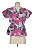 Assorted Brands Floral Pink Short Sleeve Blouse Size S - photo 1