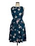 Elle Floral Blue Casual Dress Size 16 - photo 1
