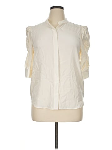 FRAME Short Sleeve Silk Top (view 1)