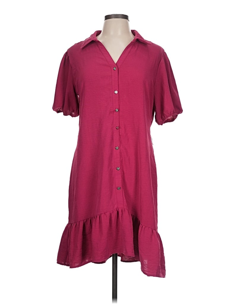 Pre-owned Adrienne Vittadini Casual Dress In Burgundy