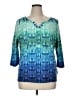 Ruby Rd. Blue 3/4 Sleeve T-Shirt Size 1X - photo 1