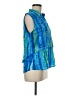 Assorted Brands 100% Viscose Blue Sleeveless Button-Down Shirt Size M - photo 4