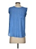 Ann Taylor LOFT 100% Polyester Polka Dots Blue Short Sleeve Blouse Size XS - photo 2
