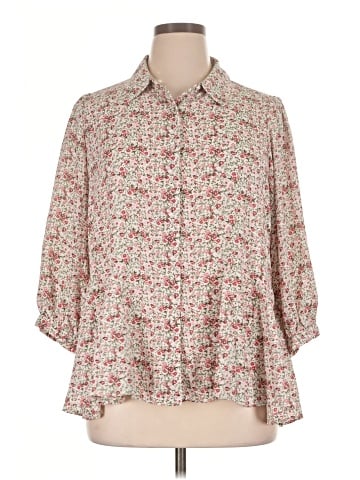 Rose + Olive 3/4 Sleeve Blouse (view 1)