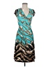 Purple Rain 100% Polyester Animal Print Teal Cocktail Dress Size M - photo 1