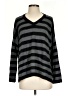 Linda Matthews Stripes Gray Black Pullover Sweater Size S - photo 1