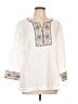 John Mark 100% Linen White 3/4 Sleeve Blouse Size L - photo 1