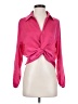Pleione 100% Polyester Pink Long Sleeve Blouse Size S - photo 1