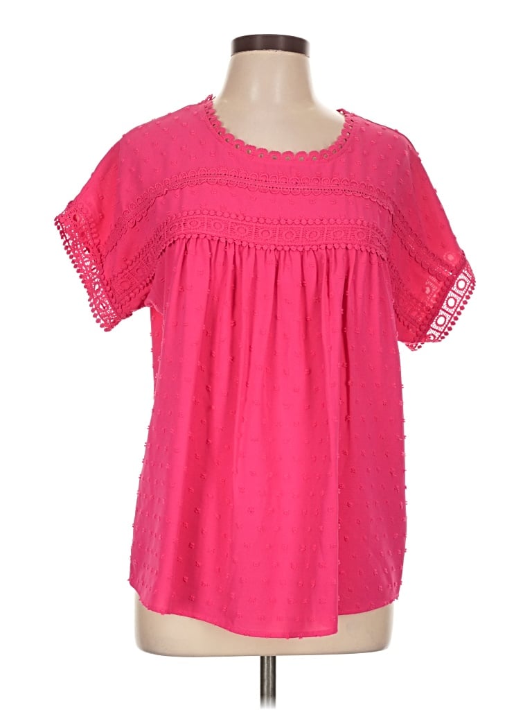 Pre-owned Poetsky Short Sleeve Blouse In Pink