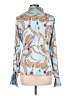 Boston Proper Paisley Blue Long Sleeve Blouse Size 10 - photo 2