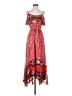 One September 100% Polyester Paisley Red Casual Dress Size S - photo 1