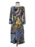 DressBarn Paisley Blue Casual Dress Size 4 - photo 1