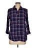 Gap Outlet Plaid Blue 3/4 Sleeve Button-Down Shirt Size M - photo 1