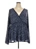 Torrid Blue 3/4 Sleeve Blouse Size 3X Plus (3) - photo 1