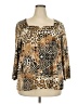 Ruby Rd. Animal Print Gold 3/4 Sleeve Blouse Size 2X - photo 1