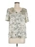 Pleione 100% Polyester Silver Short Sleeve Blouse Size M - photo 1