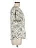Pleione 100% Polyester Silver Short Sleeve Blouse Size M - photo 4