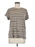 Athleta Stripes Gray Short Sleeve T-Shirt Size L - photo 1