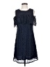 Taylor 100% Polyester Solid Blue Cocktail Dress Size 4 - photo 1