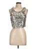 Mable 100% Polyester Silver Sleeveless Top Size L - photo 1