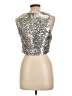 Mable 100% Polyester Silver Sleeveless Top Size L - photo 2