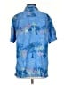 Unbranded 100% Silk Tropical Blue Short Sleeve Silk Top Size S - photo 2