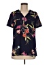 Apt. 9 100% Polyester Floral Black Short Sleeve Blouse Size M - photo 1